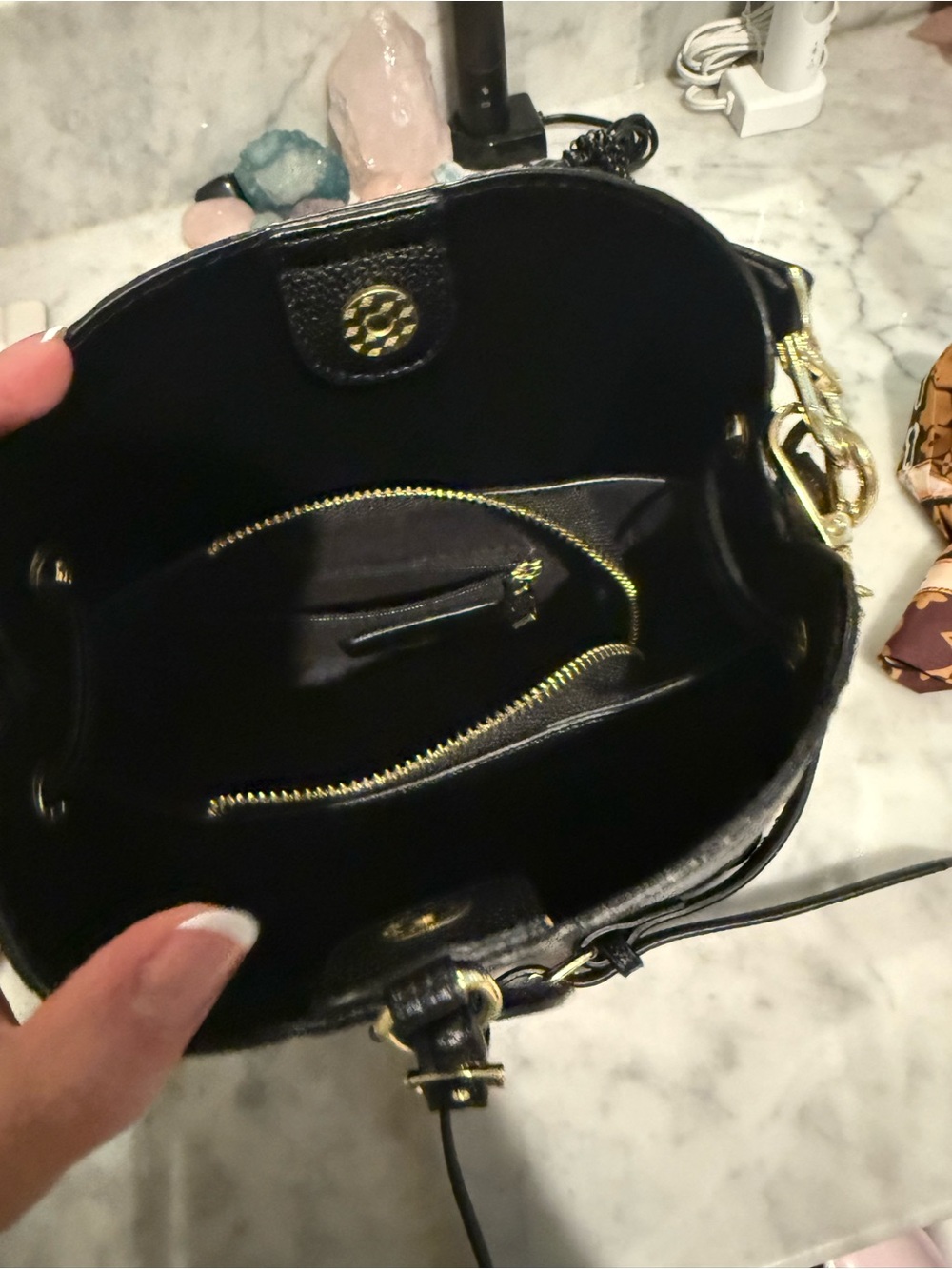 Louis Vuitton Black Monogram Embossed Bucket Bag - Picture 6 of 7